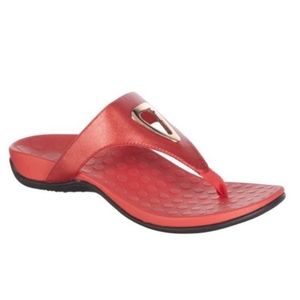 Vionic Orthaheel Yara Metallic Red Thongs Size 7